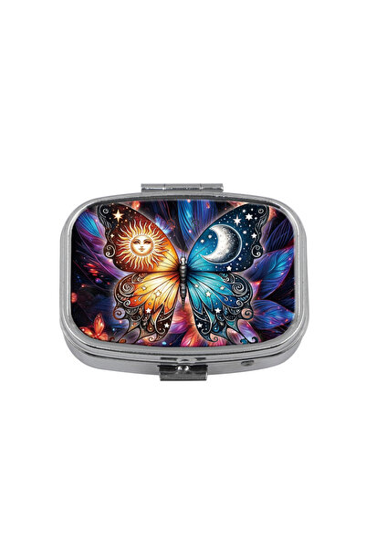 Choice1 5 Animals Pattern 2 Compartments Metal Medicine Box Portable Travel D...