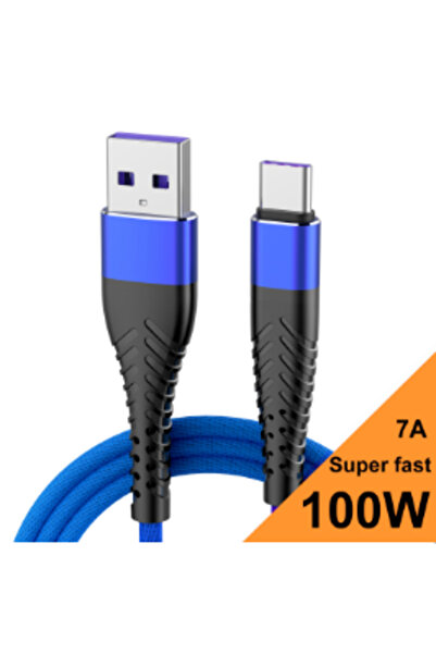 Choice10 كابل بيانات USB إلى Type C بطول 2 متر، 100 واط، 7 أمبير، سلك شحن فائ...