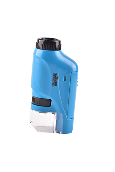 Choice5 Blue Kid Science Experiment Pocket Microscope with LED Light 60-120x ...