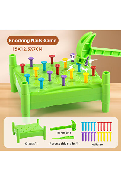 Choice light green 1set / Hammer Nails Toys Montessori Fine Motor Training Co...