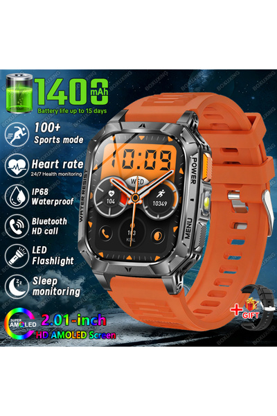Choice3 Orange Color 2026 New Grade 1400 mAh Battery Smart Watch Men 2.01" AM...