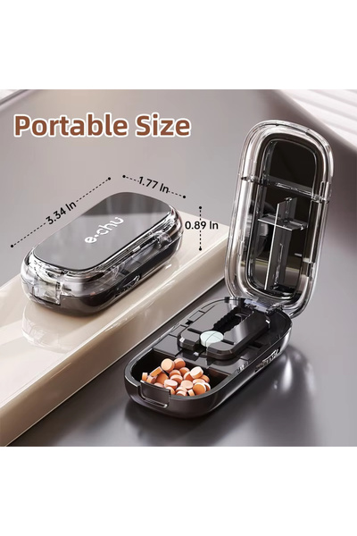 Choice4 4 equal parts-B Health Pills Case Quarter Pill Cutter Storage Box Por...