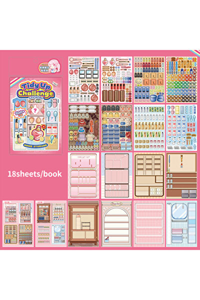 Choice S30928-4 Mr.Paper 18 قطعة كتاب ملصقات تحدي التنظيم لتخفيف التوتر وتنظي...