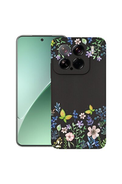 bestcase Husă pentru Xiaomi 15, Flori fluture, Silicon subțire 0.8MM, Antișoc...