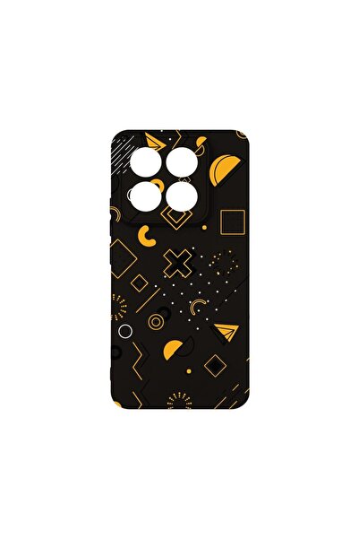 bestcase Премиум силиконов калъф, съвместим с Xiaomi 14 Pro, със символи, тън...