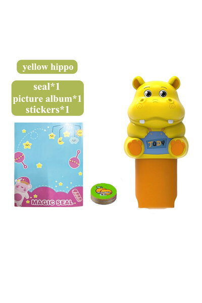 Choice Yellow Hippo Children's Magic Seal Sticker with Picture Album&100s Sti...