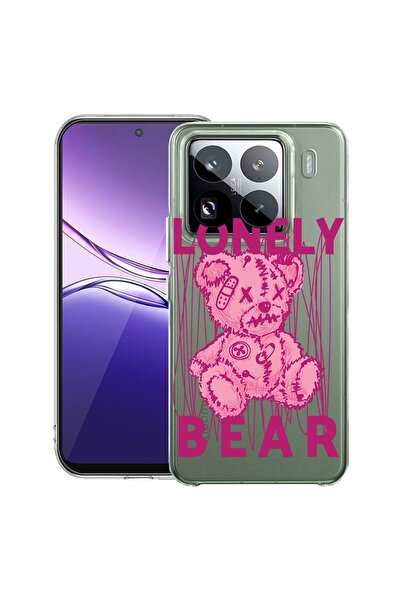bestcase Прозрачен тънък силиконов калъф, съвместим с Xiaomi 15, Мече Лонли, ...