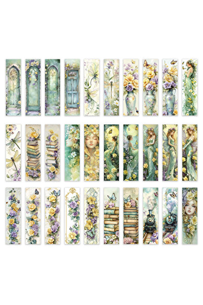 Choice Mixed Color 32pcs, green floral fairy princess bookmarks, beautiful se...