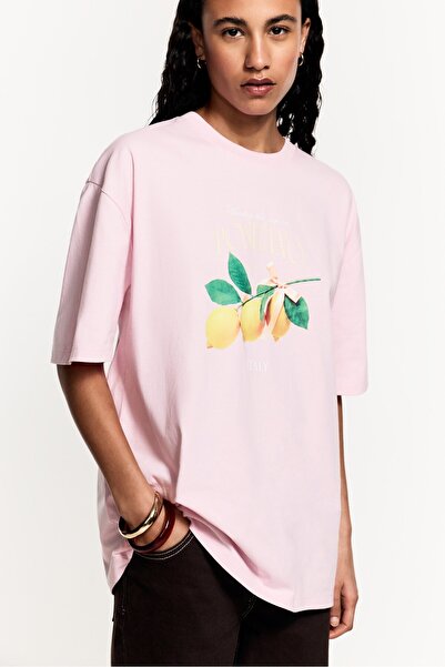 LEFTIES Baskılı oversize t-shirt