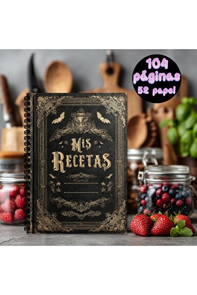 Choice WHITE A5 Spanish Recipe Notebook, Spiral Binding Recipe Collection Boo...