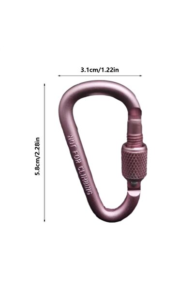 choice2 Pink 1PC Aluminum Alloy Carabiner Safety Buckle Keychain With Lock Cl...