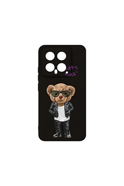 bestcase Премиум силиконов калъф, съвместим с Xiaomi 14, Мече  "Let's Rock ",...