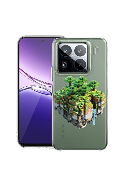 bestcase ¬Æ Husa Clear Slim Silicon Compatibila cu Xiaomi 15, Minecraft Land,...