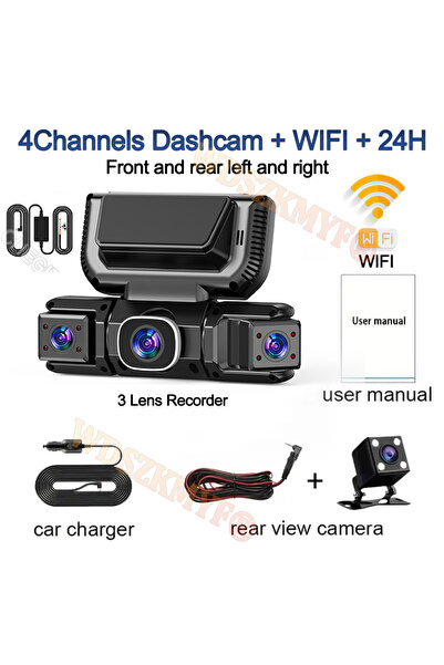 Choice1 كاميرا سيارة واي فاي جديدة X145-WIFI 24H بـ 4 قنوات وتصوير 360 درجة ب...
