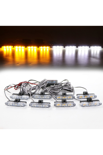 Choice4 ضوء وامض للسيارة بـ 24 مصباح LED أصفر وأبيض، إضاءة طوارئ فائقة السطوع...