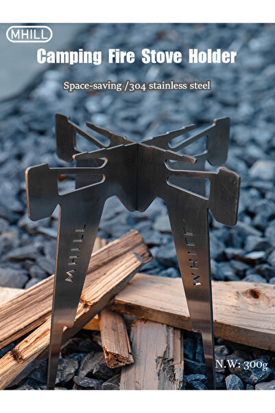 Choice Silver Outdoor Camping Fire Stove Holder - Detachable Stainless Steel ...