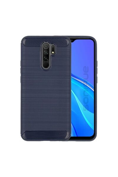 Sonique Θήκη Σιλικόνης Carbon Brushed Xiaomi Redmi 9 Μπλέ