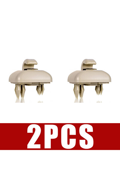 Choice3 Beige 2PCS Car Sun Visor Clip Gray Interior Hanger Hook Clip Bracket ...