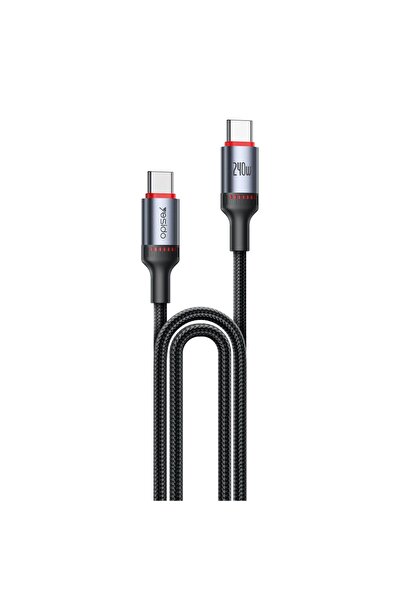 Yesido Καλώδιο CA186 Braided Type-C σε Type-C 240W 2m Μαύρο