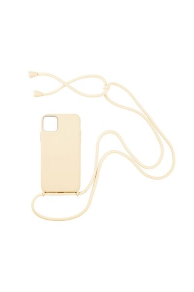 Sonique Θήκη Σιλικόνης με Κορδόνι CarryHang Apple iPhone 11 Μπεζ