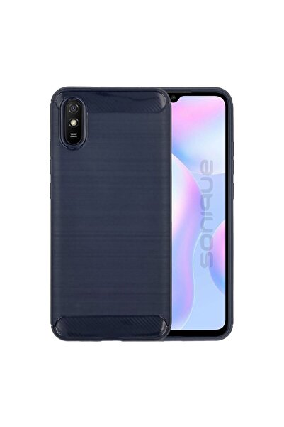 Sonique Θήκη Σιλικόνης Carbon Brushed Xiaomi Redmi 9A / Redmi 9AT Μπλέ