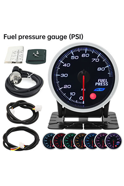 Choice6 Fuel Press PSI 52mm 8 Colors Car Gauge Oil Pressure Bar PSI Water Tem...