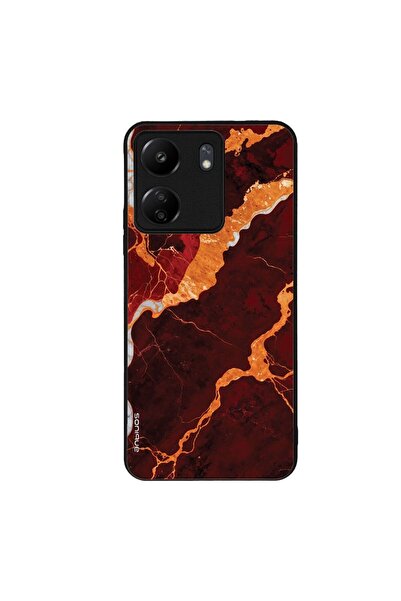 Sonique Θήκη Marble Series για Xiaomi Redmi 13C 4G / Poco C65 4G Κόκκινο