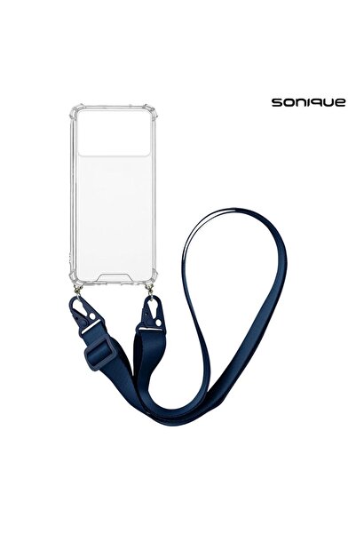 Sonique Θήκη Σιλικόνης με Strap Armor Clear Xiaomi Poco X6 Pro 5G Μπλε Σκούρο