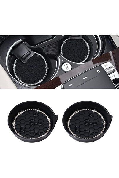 Choice5 black 2PCS Car Cup Coaster with Bling Crystal Rhinestone for Car Cup ...