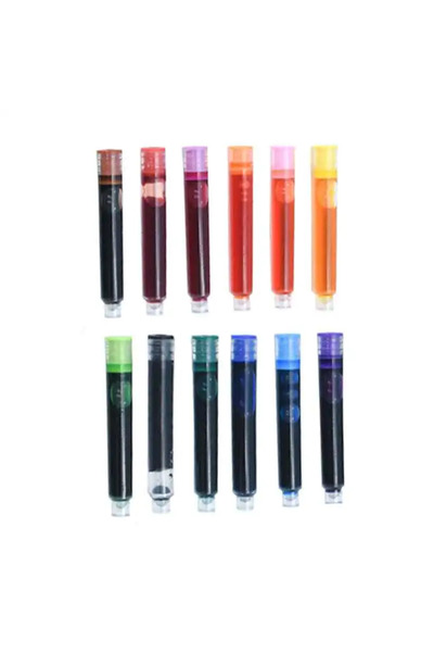 Choice3 12PC color 12PCS/Set Colourful Ink Sac Fountain Pen Ink Cartridges Re...