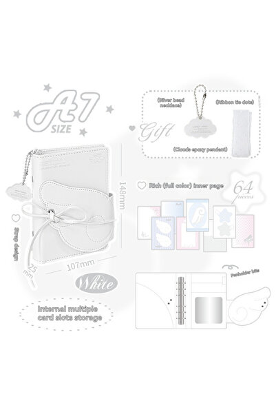 choice2 White 1PC Notebook Leather Hand Booklet Cute A7 Loose Leaf Booklet wi...