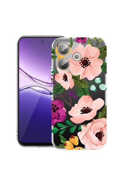 bestcase ¬Æ Husa Clear Silicon pentru OPPO A5 Pro 5G, Pastel Flowers, 2042415...