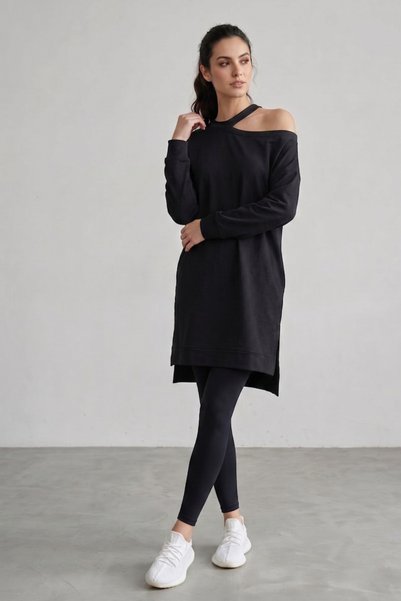 QBZ Omzu Slit Long Tunic