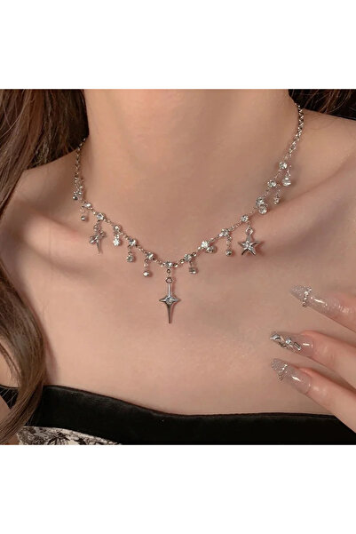 GlaMLo Accessories Necklace with decorative stars and sparkling stones