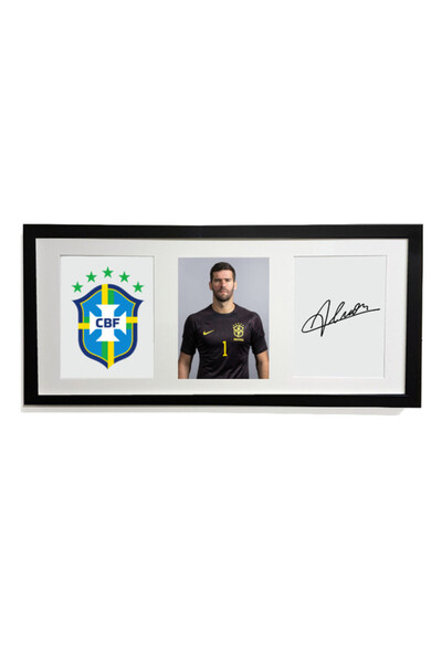 Boomah Accessories Alisson Becker Brazil FIFA World Cup Autographed Poster wi...