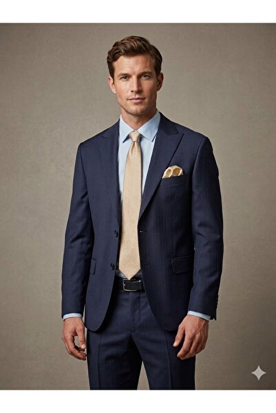 centilmen HAVAN Erkek İnce Çizgili Slim Fit Takım Elbise 6099