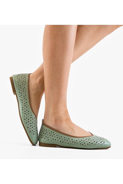 BENOTTİ Women's Fros Green Ballet Flats