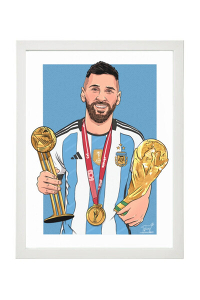 Boomah Accessories Messi Argentina Illustration Poster with Frame 30x40cm