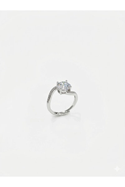 Twin Store Half Round Stone Baguette Stone Model Solitaire Ring - Yz0235