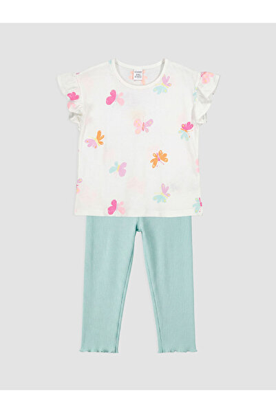 LC Waikiki Ecru Butterfly Printed Girls' Set from Güli̇sgi̇yi̇m