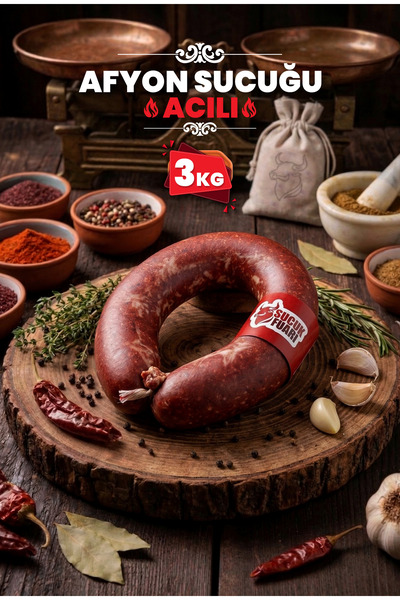 Sucuk Fuarı 3 KG %100 Doğal Acılı Afyon Sucuğu