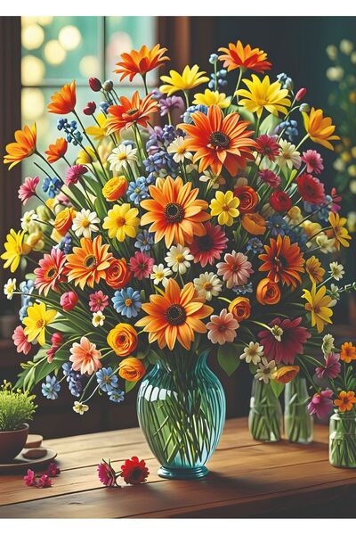 Nova Puzzle 1000 Piece Sun Whispering Colorful Daisies Puzzle - 41205 - Flowe...