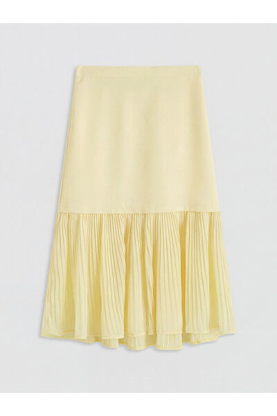 LC Waikiki Rmz Gi̇yi̇m Farkiyla Girls' Pleated Skirt with Waist Drawstring