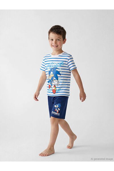 LC Waikiki طقم بيجامة I Blue Fast Hedgehog للأولاد مع شورت من Freezen Store
