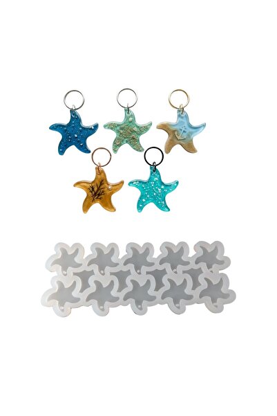Eminonutoptanci Epoxy Silicone Mold Multiple Sea Star Mold with Holes Sea Sta...