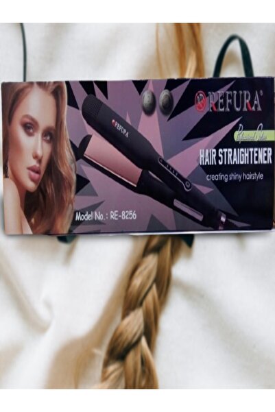 REFURA RE-8256 Professional Hair Straightener, featuring a black design inten...