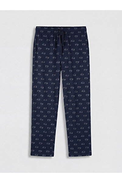 LC Waikiki Rmz Gi̇yi̇m Farkiyla Standard Fit Embroidered Men's Pajama Bottoms