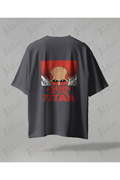 Nulivez Attack on Titan Oversize Unisex T-Shirt - Colossal Titan Anime Printe...