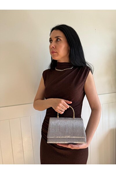 lalettobags Geantă pentru rochie de seară argintie strălucitoare pentru femei...