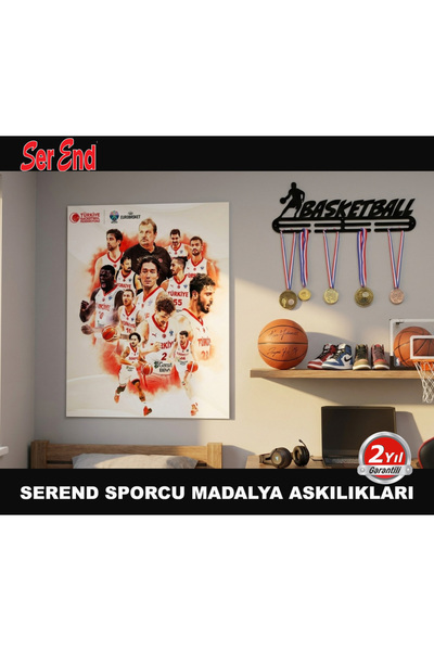 Serend BASKETBOL Madalya Askılığı, Madalya Askısı, Duvara Monte Madalya Tutucu, Ödül Duvar Askılığı